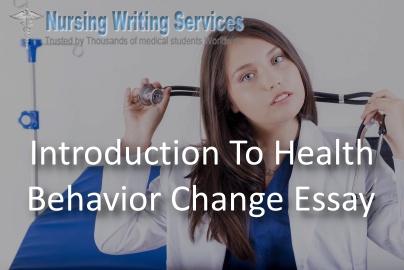 Introduction To Health Behavior Change Essay