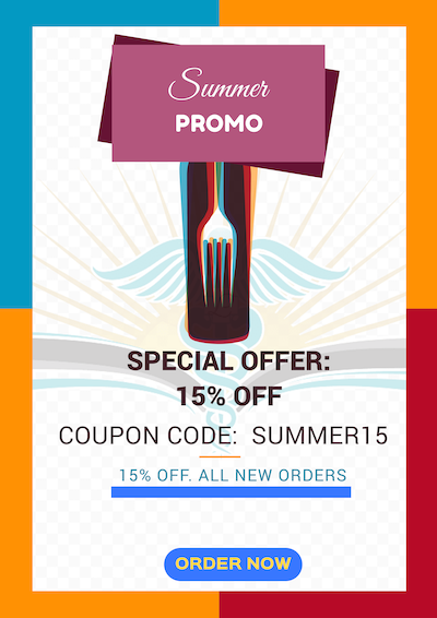 SUMMER Promo 15% Off. Promo Code: SUMMER15