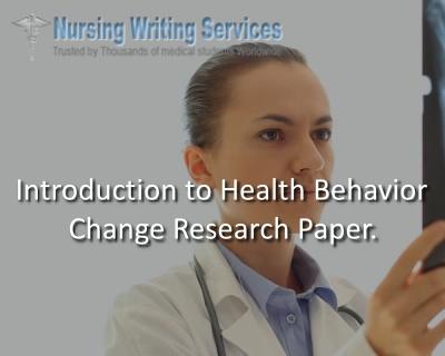 introduction to health behavior change Research Paper