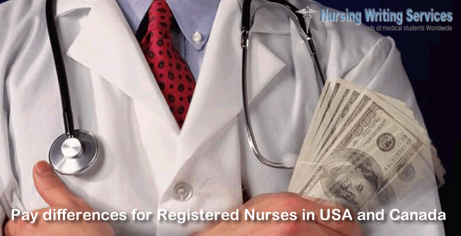 Pay differences for Registered Nurses in USA and Canada 